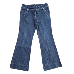New York & Company Jeans Women's Size 12 (W36 L30) Flare Leg Dark Wash Boho Y2K